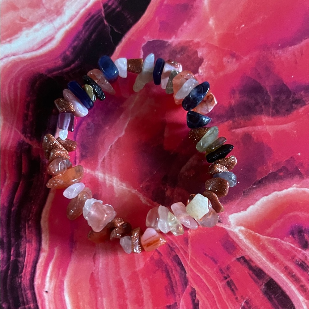Multicolor Gemstone Chip Bracelet